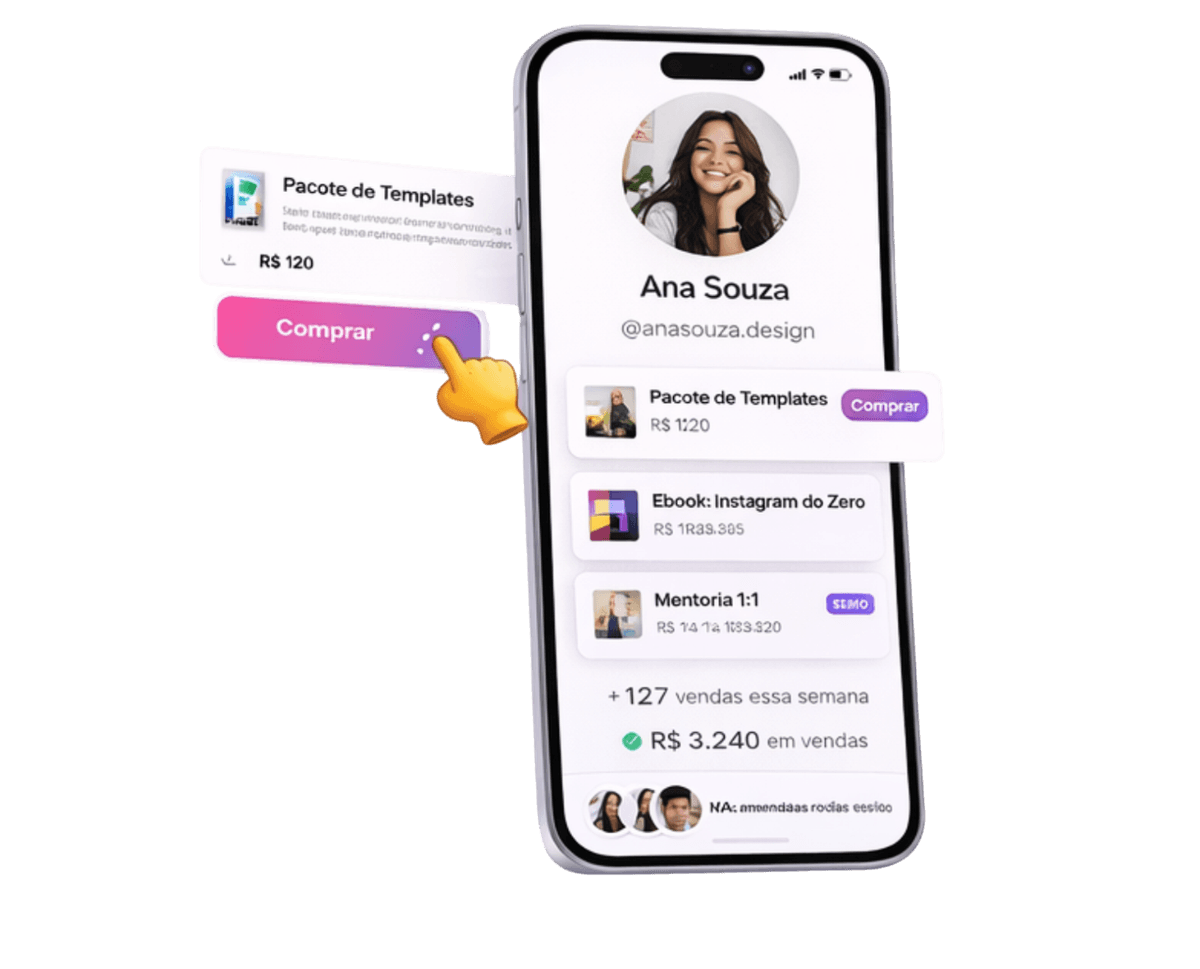 Celular com loja Vendli e botão de compra